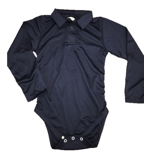 R56 Children L/S Polyester Popper Polo Shirt